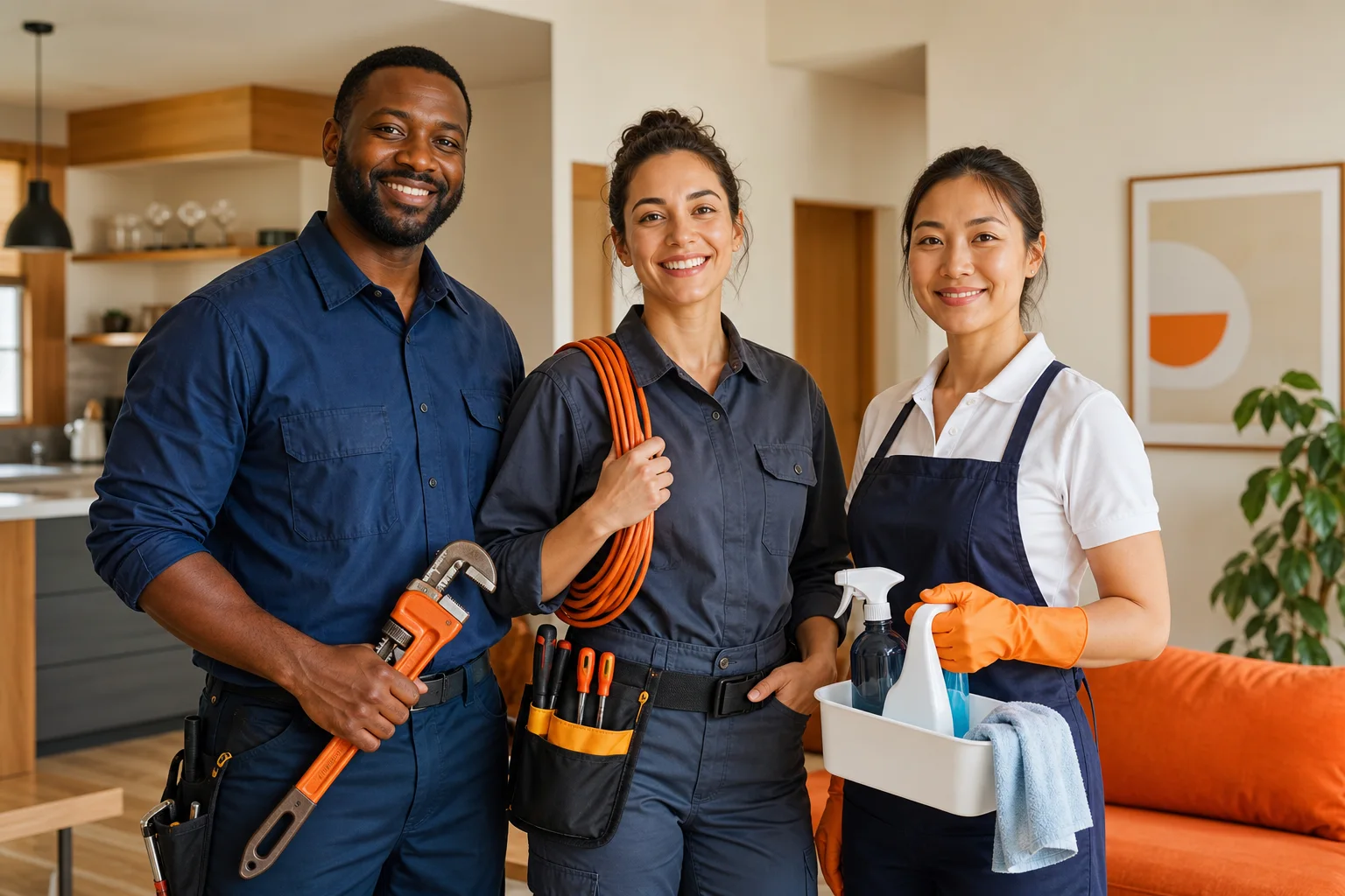 Friendly home service professionals ready to help